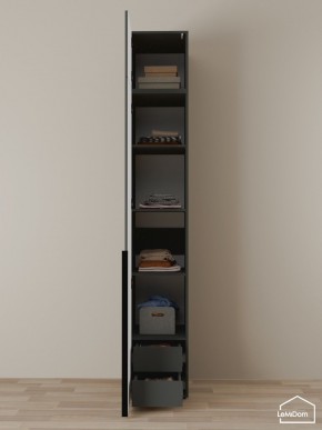 Шкаф с антресолью Linnea MHR-1A-4 2450х400х510 (Графит-М 11.1.25) в Воткинске - votkinsk.mebel24.online | фото 4