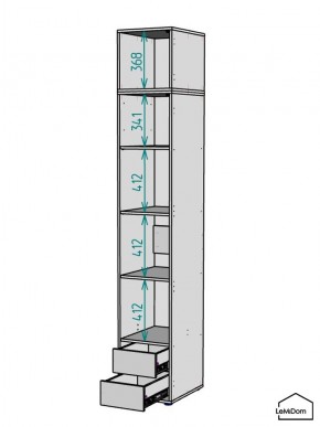 Шкаф с антресолью Linnea MHR-1POA-4 2450х400х510 (Белый-М 11.1.2) в Воткинске - votkinsk.mebel24.online | фото 3