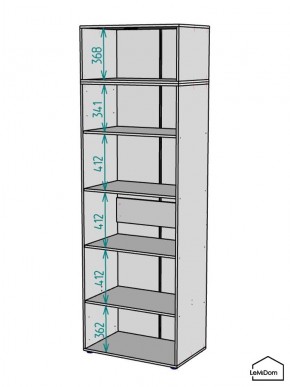 Шкаф с антресолью Linnea MHR-2A-2 2450х800х510 (Графит-М 11.1.25) в Воткинске - votkinsk.mebel24.online | фото 3