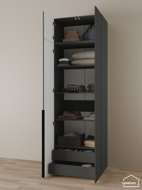 Шкаф с антресолью Linnea MHR-2A-3 2450х800х510 (Графит-М 11.1.25) в Воткинске - votkinsk.mebel24.online | фото 6