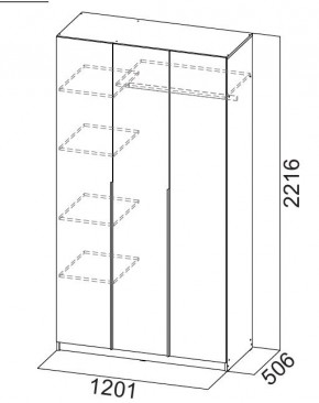 Шкаф ШК-5 (1200) Белый текстурный в Воткинске - votkinsk.mebel24.online | фото