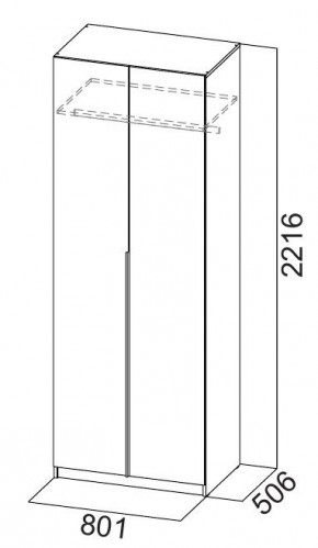 Шкаф ШК-5 (800) Белый текстурный в Воткинске - votkinsk.mebel24.online | фото