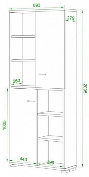 Шкаф-витрина Домино ПУ-30-2-ФС в Воткинске - votkinsk.mebel24.online | фото 2