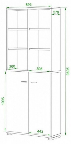 Шкаф-витрина Домино ПУ-30-4-ФС в Воткинске - votkinsk.mebel24.online | фото 2