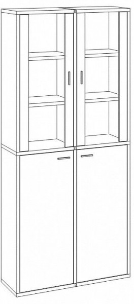 Шкаф-витрина Домино СУ(ш2в2)+2ФС+2ФГ в Воткинске - votkinsk.mebel24.online | фото 3