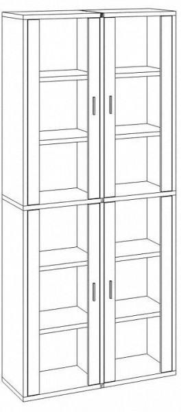 Шкаф-витрина Домино СУ(ш2в2)+4ФС в Воткинске - votkinsk.mebel24.online | фото 2