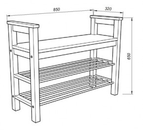 Скамья 85 Кантри для обуви, массив сосны, цвет белый в Воткинске - votkinsk.mebel24.online | фото 3