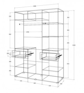 Спальный гарнитур Лиана (Дуб Крафт Белый/Графит) в Воткинске - votkinsk.mebel24.online | фото 14