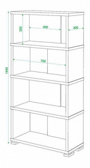 Стеллаж книжный Домино нельсон СБ-10_4 в Воткинске - votkinsk.mebel24.online | фото 2