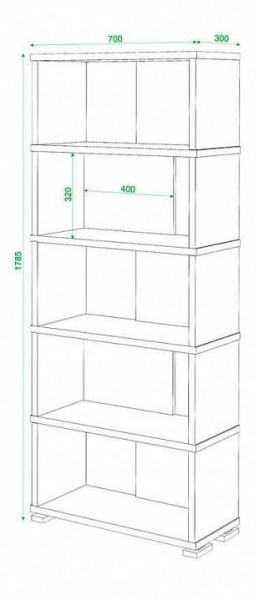 Стеллаж книжный Домино СБ-10_5 в Воткинске - votkinsk.mebel24.online | фото 3