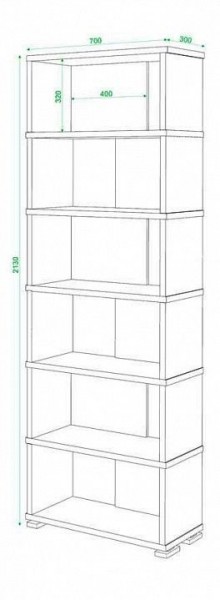 Стеллаж книжный Домино СБ-10_6 в Воткинске - votkinsk.mebel24.online | фото 2