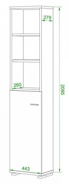 Стеллаж комбинированный Домино нельсон ПУ-20-2 в Воткинске - votkinsk.mebel24.online | фото