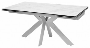 Стол BELLUNO 160 MARBLES KL-99 Белый мрамор матовый, итальянская керамика/ белый каркас, ®DISAUR в Воткинске - votkinsk.mebel24.online | фото 2