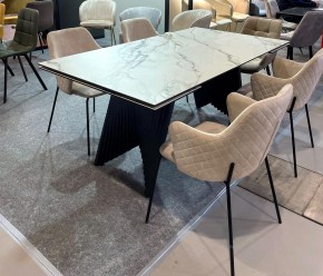Стол IVAR 180 MARBLES KL-188 Контрастный мрамор, итальянская керамика, ®DISAUR в Воткинске - votkinsk.mebel24.online | фото 11