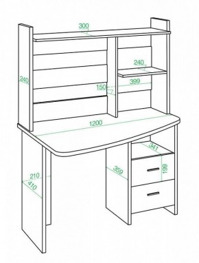 Стол компьютерный Домино Лайт СКЛ-Крл 120+НКЛ-120 в Воткинске - votkinsk.mebel24.online | фото 3