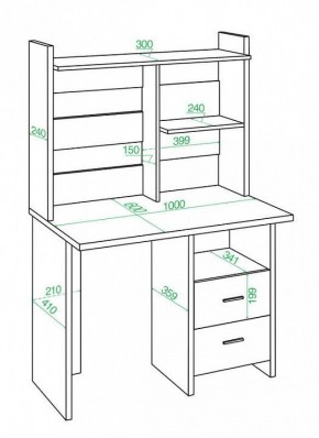 Стол компьютерный Домино Лайт СКЛ-Прям100+НКЛ-100 в Воткинске - votkinsk.mebel24.online | фото 3