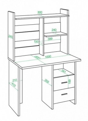 Стол компьютерный Домино Лайт СКЛ-Прям100+НКЛ-100 в Воткинске - votkinsk.mebel24.online | фото 3
