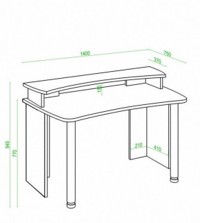 Стол компьютерный Домино Лайт СКЛ-Софт140+НКИЛ140 в Воткинске - votkinsk.mebel24.online | фото 3