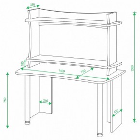 Стол компьютерный Домино Лайт СКЛ-Софт140+НКИЛ140 в Воткинске - votkinsk.mebel24.online | фото 2