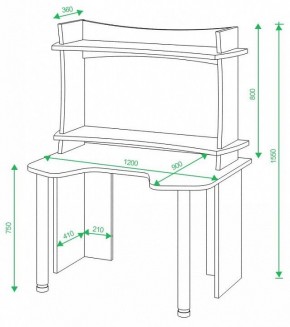 Стол компьютерный Домино lite СКЛ-Игр120 в Воткинске - votkinsk.mebel24.online | фото 2