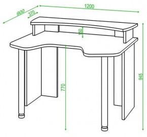 Стол компьютерный Домино Lite СКЛ-Игр120+НКИЛ120 в Воткинске - votkinsk.mebel24.online | фото 2