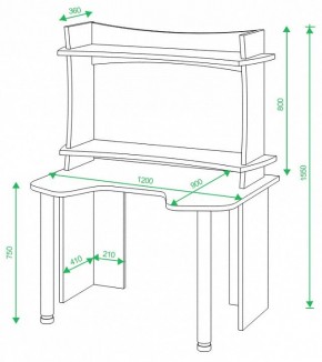 Стол компьютерный Домино Lite СКЛ-Игр120+НКИЛ120ВЛ в Воткинске - votkinsk.mebel24.online | фото 2