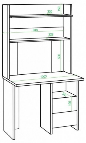 Стол компьютерный Домино Lite СКЛ-Прям100Р+НКЛХ-100 в Воткинске - votkinsk.mebel24.online | фото 2