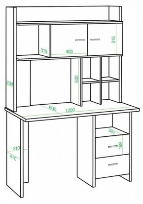 Стол компьютерный Домино lite СКЛ-Прям120+НКЛХ-120 в Воткинске - votkinsk.mebel24.online | фото 2