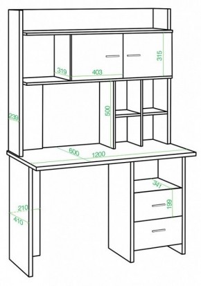 Стол компьютерный Домино Lite СКЛ-Прям120Р+НКЛХ-120 в Воткинске - votkinsk.mebel24.online | фото 2