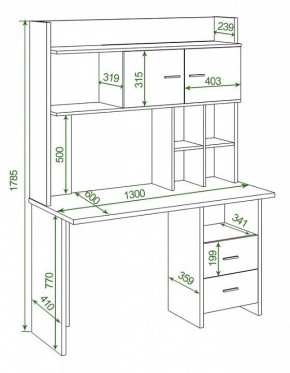 Стол компьютерный Домино Lite СКЛ-Прям130+НКЛХ-130 в Воткинске - votkinsk.mebel24.online | фото 2