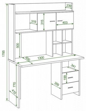 Стол компьютерный Домино Lite СКЛ-Прям130Р+НКЛХ-130 в Воткинске - votkinsk.mebel24.online | фото 2