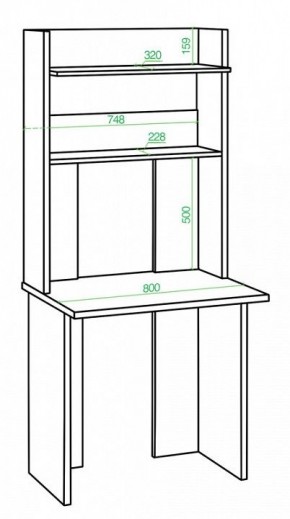 Стол компьютерный Домино Lite СКЛ-Прям80+НКЛХ 80 в Воткинске - votkinsk.mebel24.online | фото 2