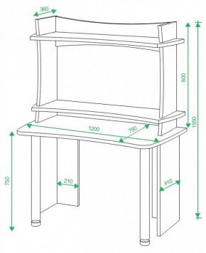 Стол компьютерный Домино lite СКЛ-Софт120+НКИЛ120 ВЛ в Воткинске - votkinsk.mebel24.online | фото 2