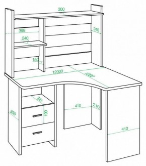 Стол компьютерный Домино Lite СКЛ-Угл120+НКЛХ-120 в Воткинске - votkinsk.mebel24.online | фото 2