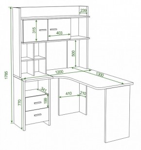 Стол компьютерный Домино Lite СКЛ-Угл130+НКЛХ-120 в Воткинске - votkinsk.mebel24.online | фото 2