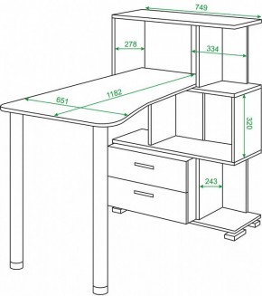 Стол компьютерный Домино СЛ-5-3СТ-2+БЯ в Воткинске - votkinsk.mebel24.online | фото 2