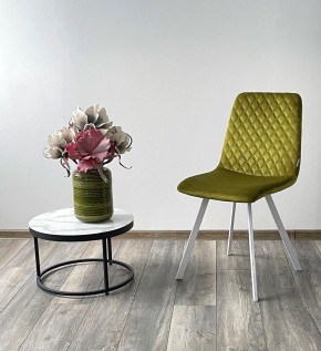 Стул DAIQUIRI BLUVEL-75 OLIVA / белый каркас, велюр М-City в Воткинске - votkinsk.mebel24.online | фото 3