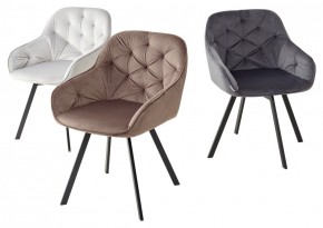 Стул GALE 360 град. поворот. BLUVEL-03 LIGHT GREY, велюр/ черный каркас, М-City в Воткинске - votkinsk.mebel24.online | фото 2