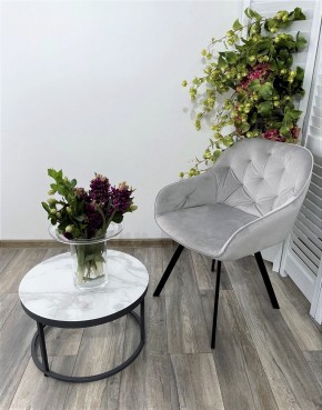 Стул GALE 360 град. поворот. BLUVEL-03 LIGHT GREY, велюр/ черный каркас, М-City в Воткинске - votkinsk.mebel24.online | фото 6