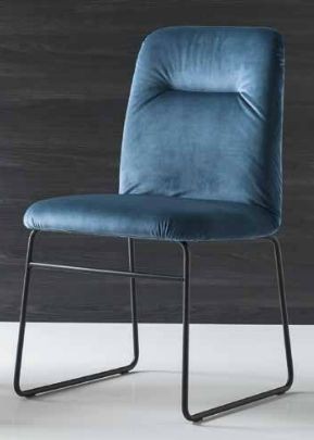 Стул GRETA CB/1904 MET.P15 MATT BLACK/ VENICE S0J OCEAN BLUE в Воткинске - votkinsk.mebel24.online | фото