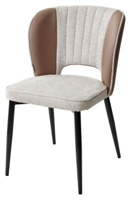 Стул HERMES WZ2042-02 светло-бежевый фактурный велюр/ HK017-31 серо-коричневый PU, М-City в Воткинске - votkinsk.mebel24.online | фото 1