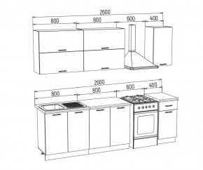 ТЕХНО-3 Кухонный гарнитур 2,0 м Компоновка №2 в Воткинске - votkinsk.mebel24.online | фото