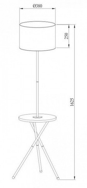 Торшер с полкой Arte Lamp Combo A2070PN-1BK в Воткинске - votkinsk.mebel24.online | фото 2