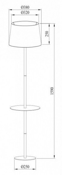 Торшер с полкой Arte Lamp Connor A2102PN-1WH в Воткинске - votkinsk.mebel24.online | фото 3