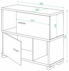 Тумба комбинированная Домино СБ-30/2 в Воткинске - votkinsk.mebel24.online | фото 3