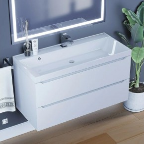 Тумба под раковину Uperwood Tanos 100 см, подвесная, белая матовая в Воткинске - votkinsk.mebel24.online | фото 10