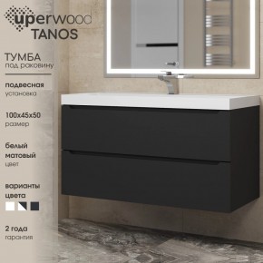 Тумба под раковину Uperwood Tanos 100 см, подвесная, черная матовая в Воткинске - votkinsk.mebel24.online | фото 3