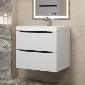 Тумба под раковину Uperwood Tanos 60 см, подвесная, белая/графит в Воткинске - votkinsk.mebel24.online | фото