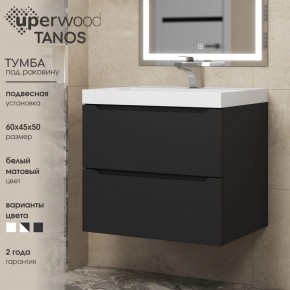 Тумба под раковину Uperwood Tanos 60 см, подвесная, черная матовая в Воткинске - votkinsk.mebel24.online | фото 3