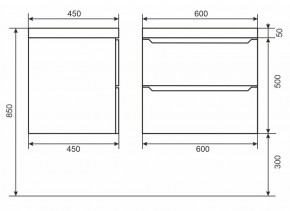 Тумба под раковину Uperwood Tanos 60 см, подвесная, черная матовая в Воткинске - votkinsk.mebel24.online | фото 6